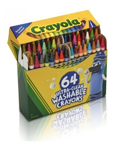 Crayola Giz De Cera Lavável 64 Cores Não Tóxico