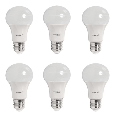 Pack X6 Bombita De Luz Lampara Led Bulbo 718934 12w Calida