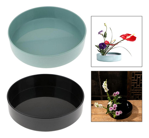2x Plástico Ikebana Suiban Florero Bonsai Flor Contenedor