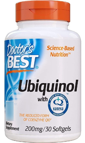 Ubiquinol Con Kaneka Qh 200 Mg Doctor's Best 30 Capsulas Sabor Neutro