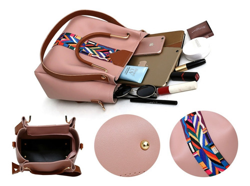 Imagen 6 de 9 de Set 4 Bolsos Modernos Mujer Dama Hombro De Alta Calidad