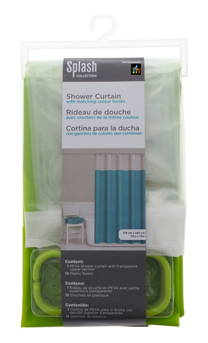 Cortina Para Ducha Amplia Resistente En Polipropileno Color Blanco Liso