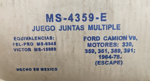 Ms-4359-e Jgo Empaques Multiple Ford 361 391