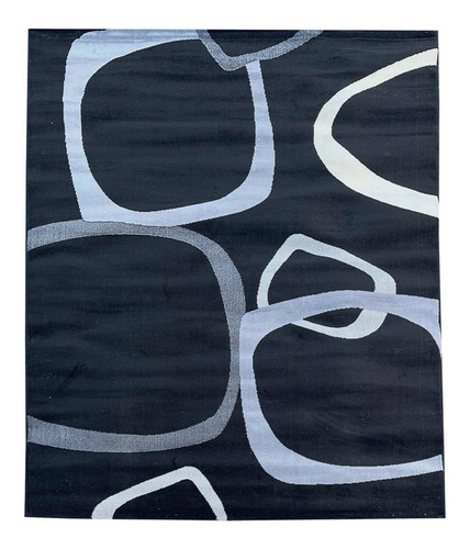 Alfombra Moderna Negra Abstracta 160x220cm Carpetshop