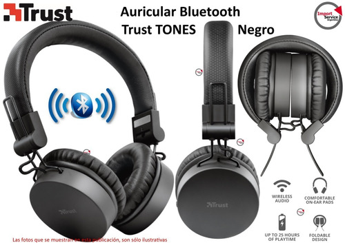 Auricular Bluetooth Trust Tones Negro