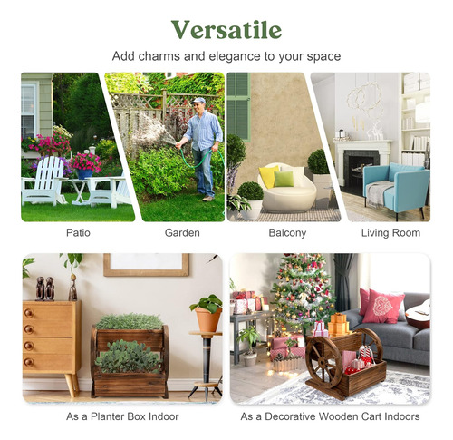Jardinera De Madera Con Ruedas, Maceta Decorativa Para Flore