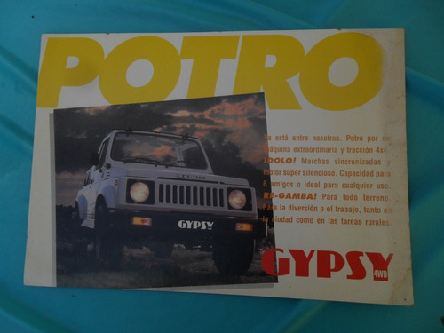 Folleto Auto Maruti Potro Gypsy Jeep 4wd 4x4 Manual