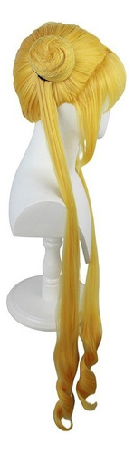 / Sailor Moon Crystal Tsukino Usagi Gold Cosplay Peluca 80cm