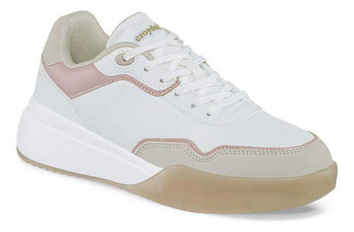 Tenis Keilen Blanco-café Para Mujer Croydon