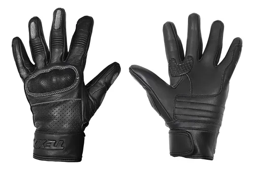 Luva Moto Texx Liberty Couro Touchscreen Preta Tamanho M
