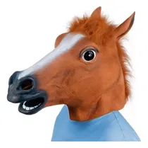 Comprar Mascara Cabeça De Cavalo Cor Marrom Com Crista Ruiva Cosplay