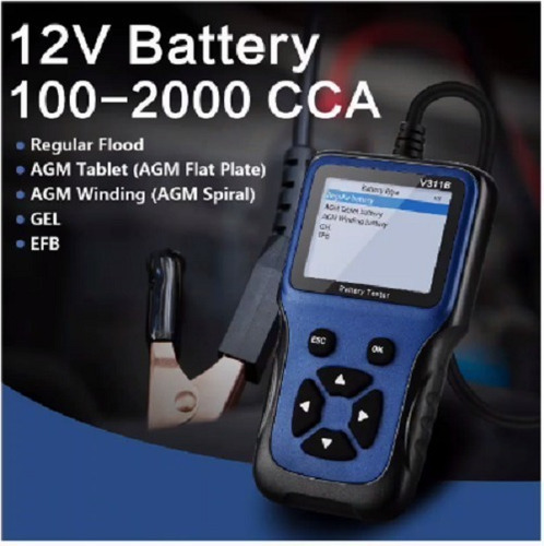 Probador Baterías Auto 12v, 100-2000 Cca Analizador Tester