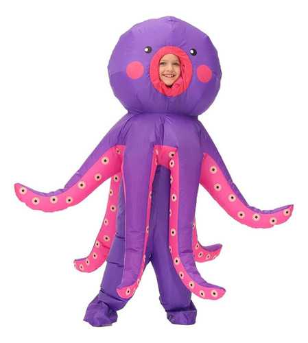 Disfraz Inflable De Calamar Morado Con Pulpo Del Océano Para