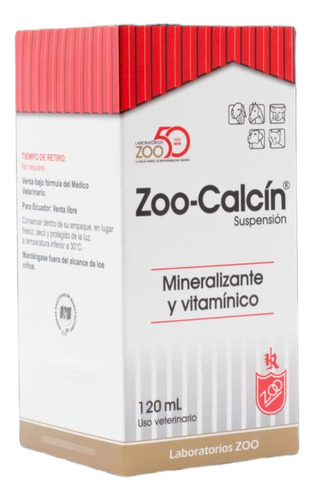 Zoo-calcin Oral 120 Ml Suplemento Calcio Perros & Gatos
