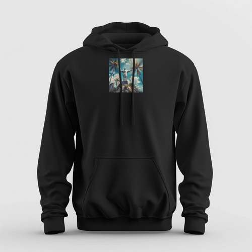 Sudadera Cristo Redentor Con Capucha De Mujer Hoodie Negro