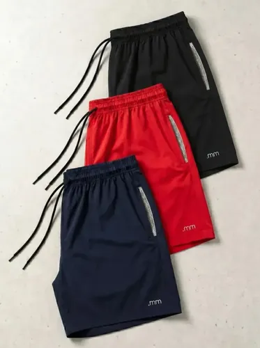 Kit 3 Bermuda Masculina Tactel Com Elastano Academia Treino