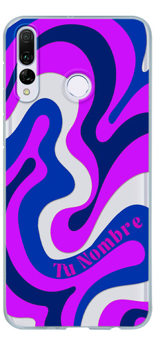Funda Para Huawei Para Mujer Curvas Moradas Con Tu Nombre