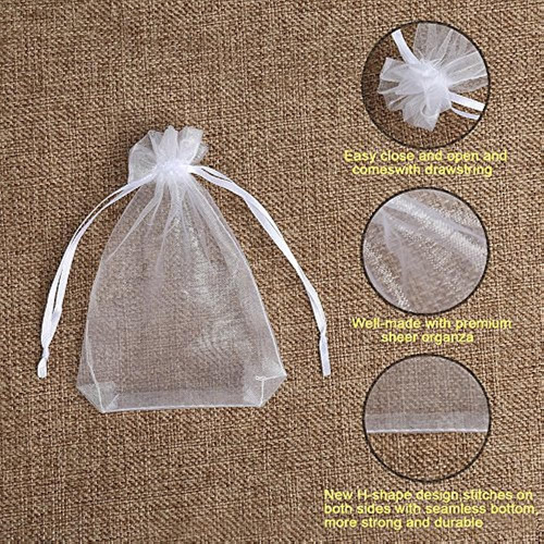 Hopttreely 100pcs Bolsos De Organza Transparentes Premium, B