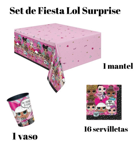 Set De Fiesta Kit Combo Decoracion Lol Surprise 18 Piezas Or