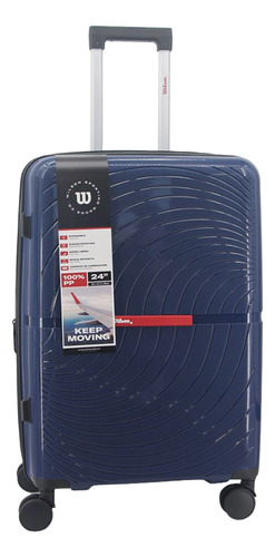 Valija Wilson Mediana 24 Pulgadas Rigida Equipaje De Viaje Maleta Ligera Amplia Con Candado Tsa Ruedas Giratorias Color Azul