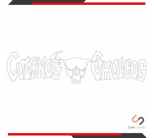 Calca Sticker Calcomania Cuernos Chuecos De 10x100cm 1p