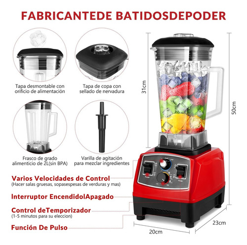 Gmk Licuadora Profesional Uso Rudo 1800w 2l 6 Cuchillas