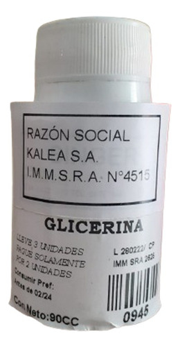 Glicerina 60gr. Compre 3 Pague 2.