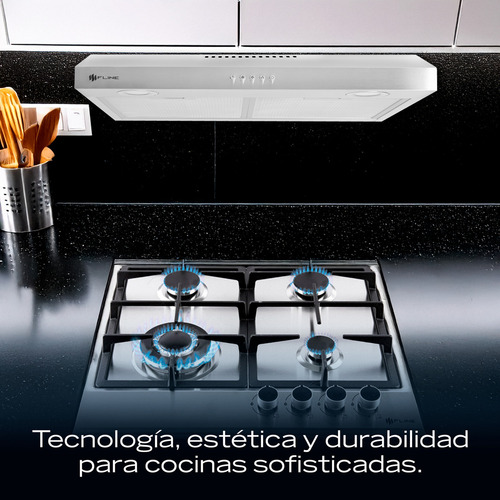 Combo Parrilla De Gas Y Campana Extractora 60 Cm | Lu4ta60 Color Gris