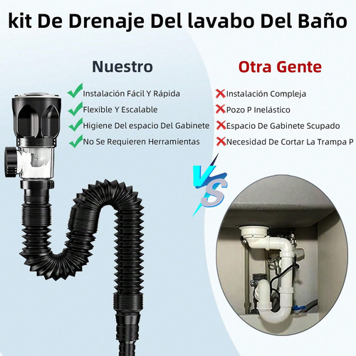 Drenaje Para Lavabo De Baño Drenaje Flexible Anti-odor