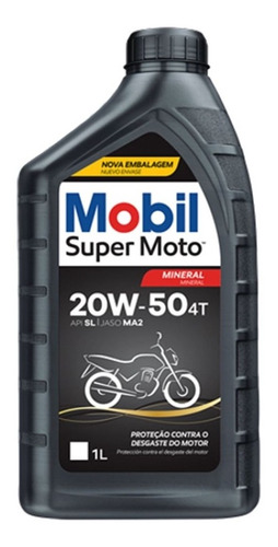 Óleo Lubrificante Mobil Preto Super Moto 4t 20w50 1 Litro