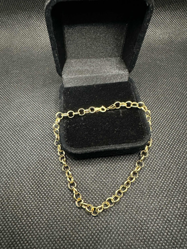 Pulseira Elo Português Oca 19 Cm Ouro 18k 750 Amarelo 19 Cm
