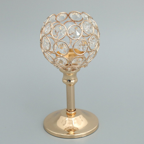 Candelabros De Soporte De Vela De Té De 3 Mosaicos Dorados