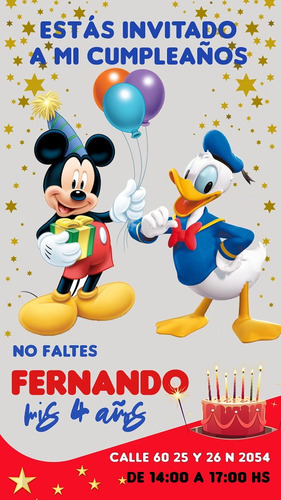 Invitacion Digital Mikey Video Animada Cumpleaños Con Foto