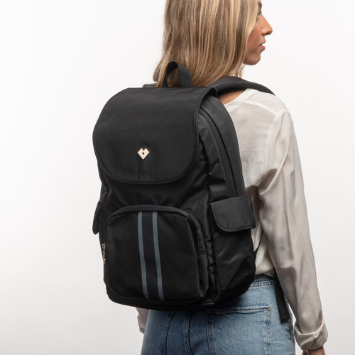Mochila Laptop Mujer Juvenil Escolar, Backpack Viaje Luckyly Color Negro