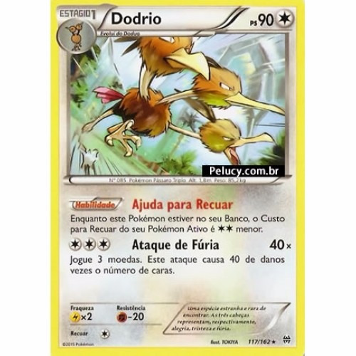 Dodrio - Pokémon Normal Raro - 117/162 - Xy Turbo Revolução!