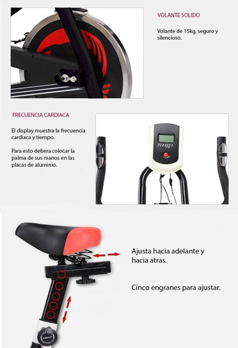 Bicicleta Spinning Fija Centurfit 6kg Hogar Fitness Cardio