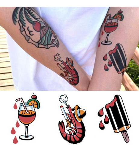 Pusnmi Tatuaje Temporal Vintage Para Hombres Y Mujeres Cool
