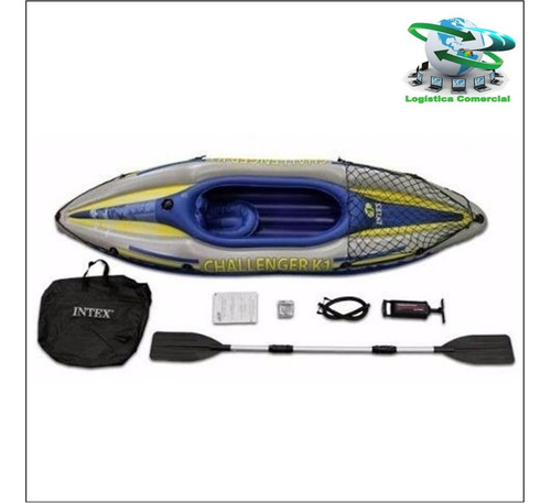 Imagen 5 de 6 de Bote Inflable Kayak Challenger 1 Con Remos Y Bomba Reforzado