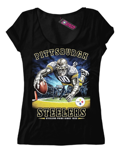 Remera Mujer Pittsburgh Steelers Equipo Nfl 61 Dtg Premium