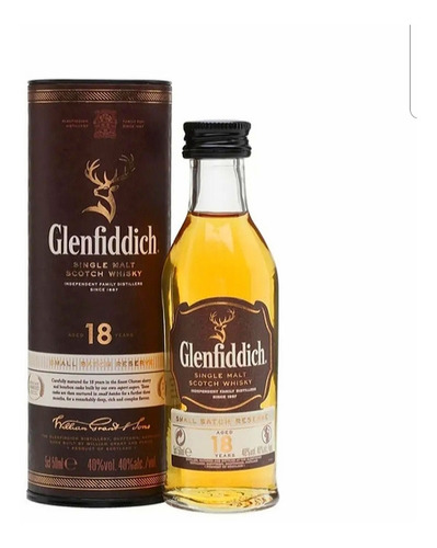 Botellín Whisky 18 Años Glenfiddich De 50 Cc. Nuevo En Caja.