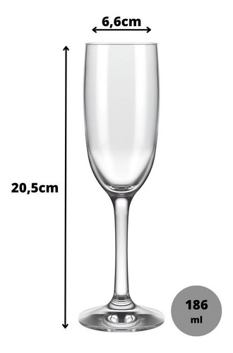 Kit 12 Taças Sm Royal Champanhe Espumante 185ml Nadir