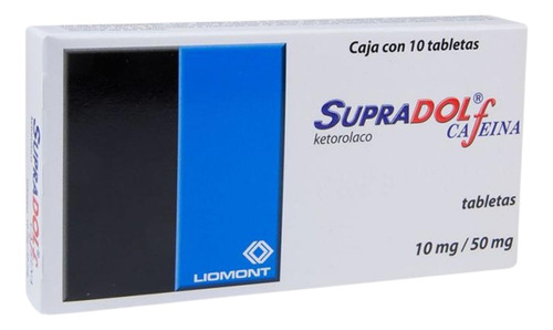 Supradol Cafeina 10 Mg / 50 Mg Caja Con 10 Tabletas
