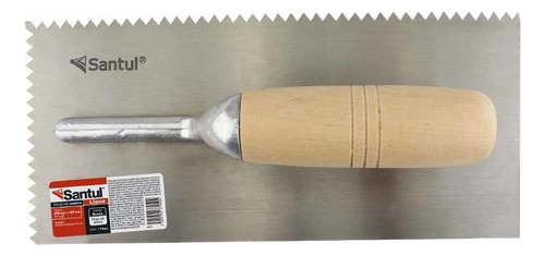 Llana Santul Mango Madera Canto Dentado Triangular Acero