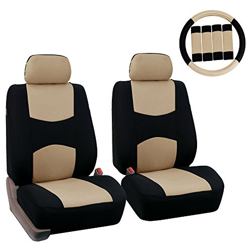 Car Seat Covers Flat Cloth Front Seats Only Beige Autom...