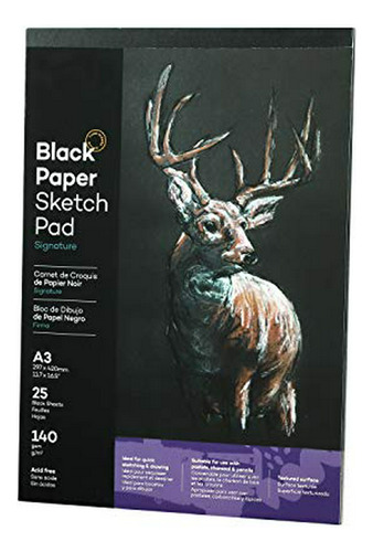 Cuadernos - Black Paper Sketch Pad A3 Sketchbook With Hardbo