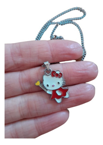 Dije Hello Kitty Con Cadena De Acero Quirúrgico. Dije Gato