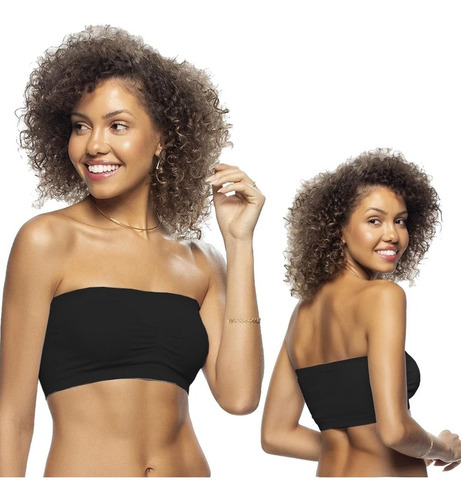 Kit 3 Soutien Faixa S/ Costura Top Tomara Que Caia Com Bojo