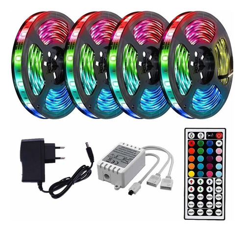 Lámpara De Tira De Luz Led Rgb 20m Con Mando A Distancia Ir