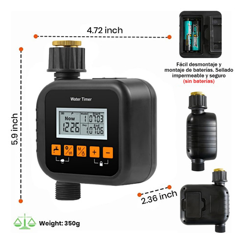 Programador Riego Automatico Timer Digital Con Sensor Lluvia