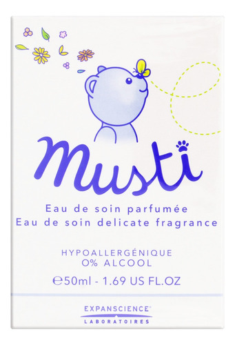 Perfume para bebê suave Mustela Musti caixa 50ml